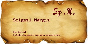 Szigeti Margit névjegykártya