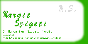 margit szigeti business card
